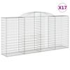 vidaXL Габионни кошници арка 17 бр 300x50x140/160см поцинковано желязо