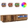 vidaXL ТВ шкаф с LED осветление, 180x35x40 см, инженерно дърво