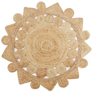 vidaXL Ръчно тъкан килим от юта, 150 см