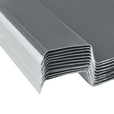 vidaXL Покривни панели, 12 бр, поцинкована стомана, сиви