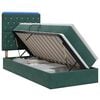 vidaXL LED легло за съхранение с матрак Тъмнозелено 100 x 200 cm