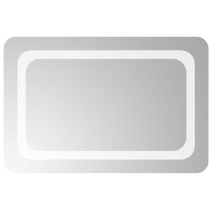 vidaXL LED огледало за баня Прозрачен 60 x 40 cm закалено стъкло