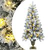 vidaXL Мини заснежена коледна елха 120 см 100 LED светодиода