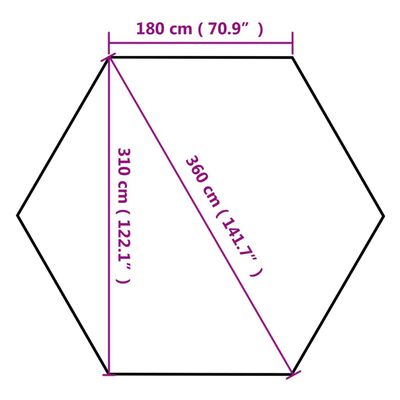 vidaXL Шестоъгълна pop-up сгъваема шатра 3,6x3,1 м таупе 220 г/м²