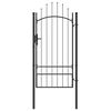 vidaXL Градинска врата WOERDEN 200 x 100 cm Стомана Сив С ключалка