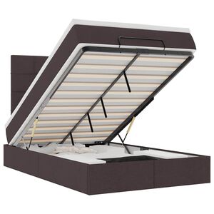 vidaXL Османска легло с матрак, тъмнокафяво, 120x190 см, плат