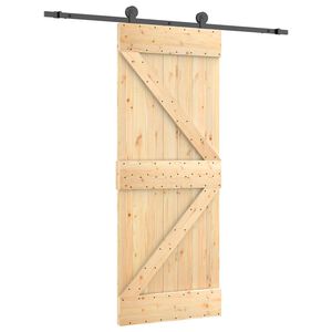 vidaXL Преплъзваща се врата 85 x 210 cm Естествено и черно