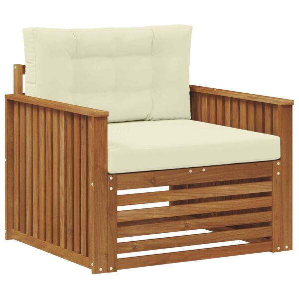 vidaXL Комплект дивани за открито Солидно акациево дърво и полиестер