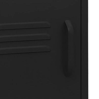 vidaXL Нощно шкафче, черно, 35х35х51 см, стомана