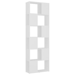 vidaXL Библиотека/разделител за стая, бялa, 60x24x186 см