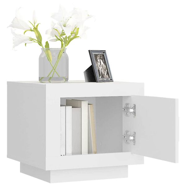 vidaXL Маса за кафе, бяла, 51x50x45 см, инженерно дърво