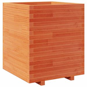 vidaXL Градинска кашпа, восъчнокафява, 60x60x72,5см борово дърво масив