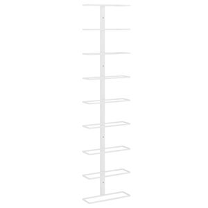 vidaXL Стойка за вино за 9 бутилки, стенен монтаж, бяла, желязо