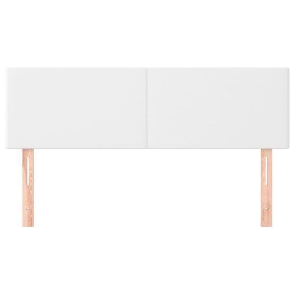 vidaXL Горни табли за легло 2 бр бели 72x5x78/88 см изкуствена кожа