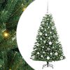 vidaXL Изкуствено коледно дърво с хингед Зелено 120 cm PVC и метал