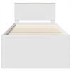vidaXL Рамка за легло с таблото Бяло 120 x 200 cm Инженерно дърво
