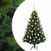 vidaXL Изкуствена коледна елха с топки 120 см 150 LED светодиода