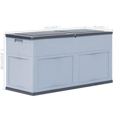 vidaXL Градинска кутия за съхранение, 320 л, сиво-черна