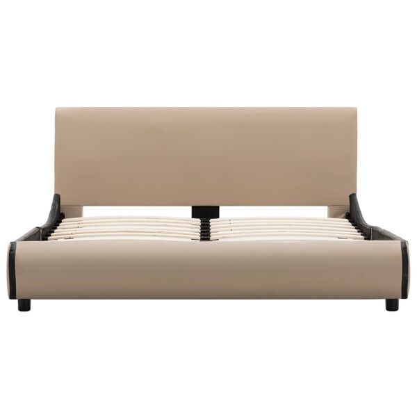 vidaXL Рамка за легло, капучино, изкуствена кожа, 120x200 cм