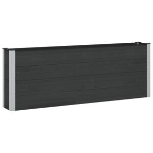 vidaXL Градинска повдигната леха Черно 200 x 30 x 72 см WPC и алуминий