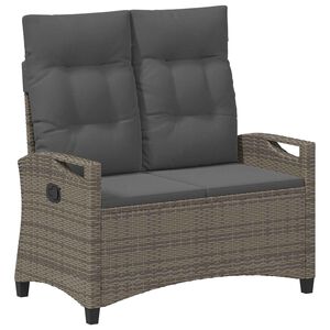 vidaXL Градинска пейка с възглавница Сив и тъмен сив 105 x 60 x 112 см