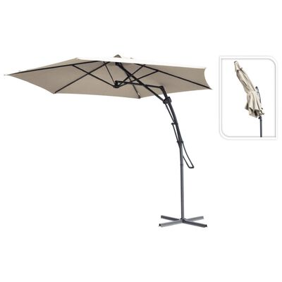 ProGarden Висящ чадър, таупе, 300 см