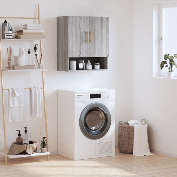 vidaXL Стенен шкаф, сив сонома, 60x31x70 см, инженерно дърво