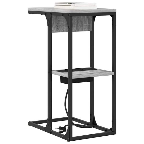 vidaXL Нощен шкаф Сив Сонома 41,5 x 26 x 60,5 см Инженерно дърво