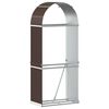 vidaXL Поставка за дърва, кафяв, 80x45x190 см, поцинкована стомана