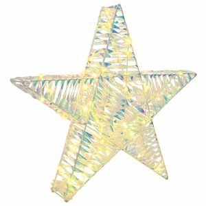 vidaXL 3D звезда 50 LED светодиода Топло бяло 55 x 52.5 x 9 см PET