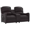 vidaXL 2-местен масажен реклайнер с държачи за чаши, черно, еко кожа