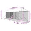 vidaXL Външна клетка за куче с покрив сребриста 2x10x2,5 м стомана