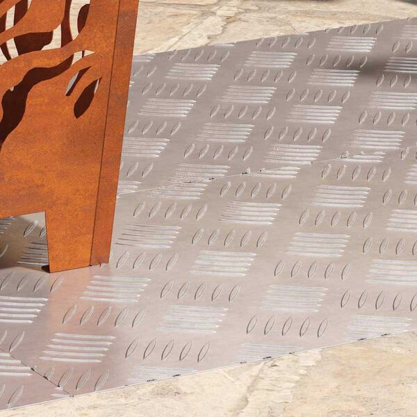 vidaXL Стъпало Правоъгълна 4 pcs Сребрист 100 x 40 cm Алуминий