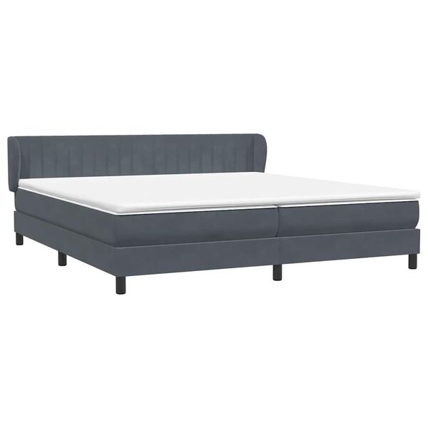 vidaXL Box Spring легло с матраци Тъмно сиво 200x210 cm Кадифе