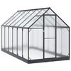vidaXL Оранжерия за градина с врата Антрацит 183,5 x 363,5 x 207 см