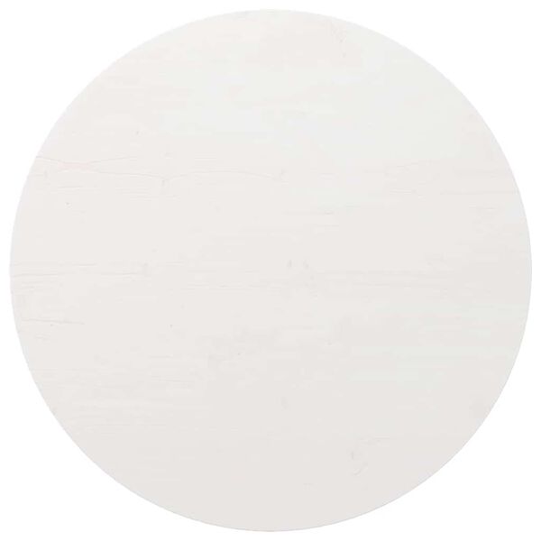 vidaXL Плот за маса, бял, &Oslash;80x2,5 см, бор масив