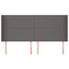 vidaXL Горна табла с уши, сива, 203x16x118/128 см, изкуствена кожа
