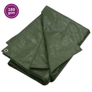 vidaXL Брезент, 180 г/м&sup2;, 2x3 м, зелен, HDPE