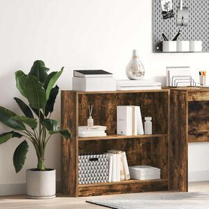 vidaXL Библиотека, опушен дъб, 80x24x76 см, инженерно дърво