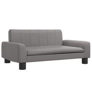 vidaXL Кучешко легло, сиво, 70x45x30 см, изкуствена кожа