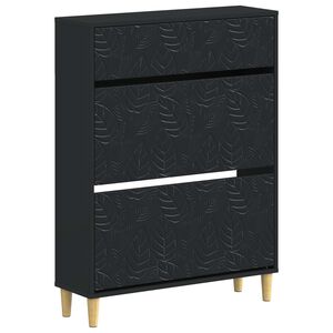 vidaXL Шкаф за обувки DELFT 78 x 24 x 103 см Инженерна дървесина Черно