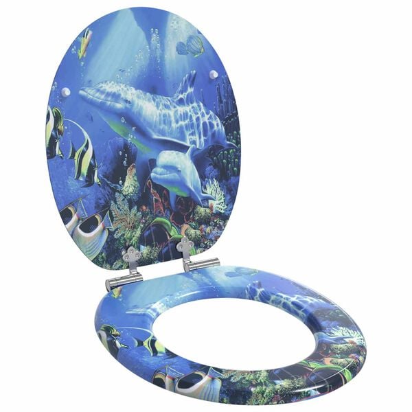 vidaXL Тоалетна седалка 2 pcs Синьо 44 x 38 см ПДЧ