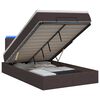 vidaXL Отоман с матрак и LED Тъмен кафяв 120 x 190 cm Текстил