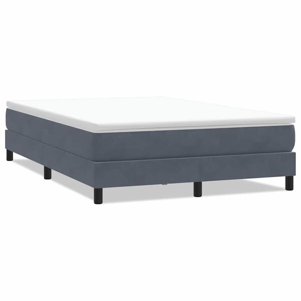 vidaXL Box Spring Легло без матрак Тъмно сиво 160x210 cm Кадифе