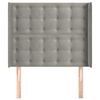vidaXL Горна табла за легло с уши, светлосива, 93x16x118/128см, кадифе