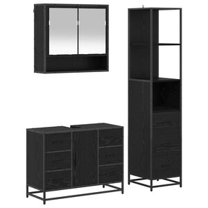 vidaXL Комплект мебели за баня 3 бр. Черния дъб 35 x 37,5 x 166 см