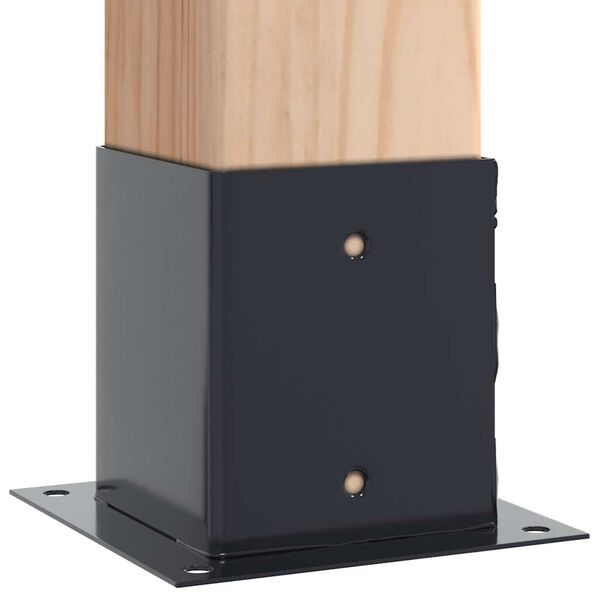 vidaXL Основи за стълбове квадрат 4 бр прахово боядисана стомана