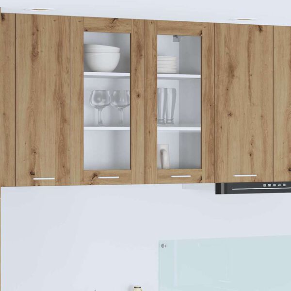 vidaXL Висящ шкаф със съхранение Дъб 80 x 31 x 80 см Инженерно дърво