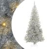 vidaXL Коледно дърво с LED светлина Сребристо 180 cm PET и стомана