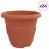 vidaXL Кръгла саксия за цветя 24 бр. Червено тухла &Oslash; 22 x 18 см